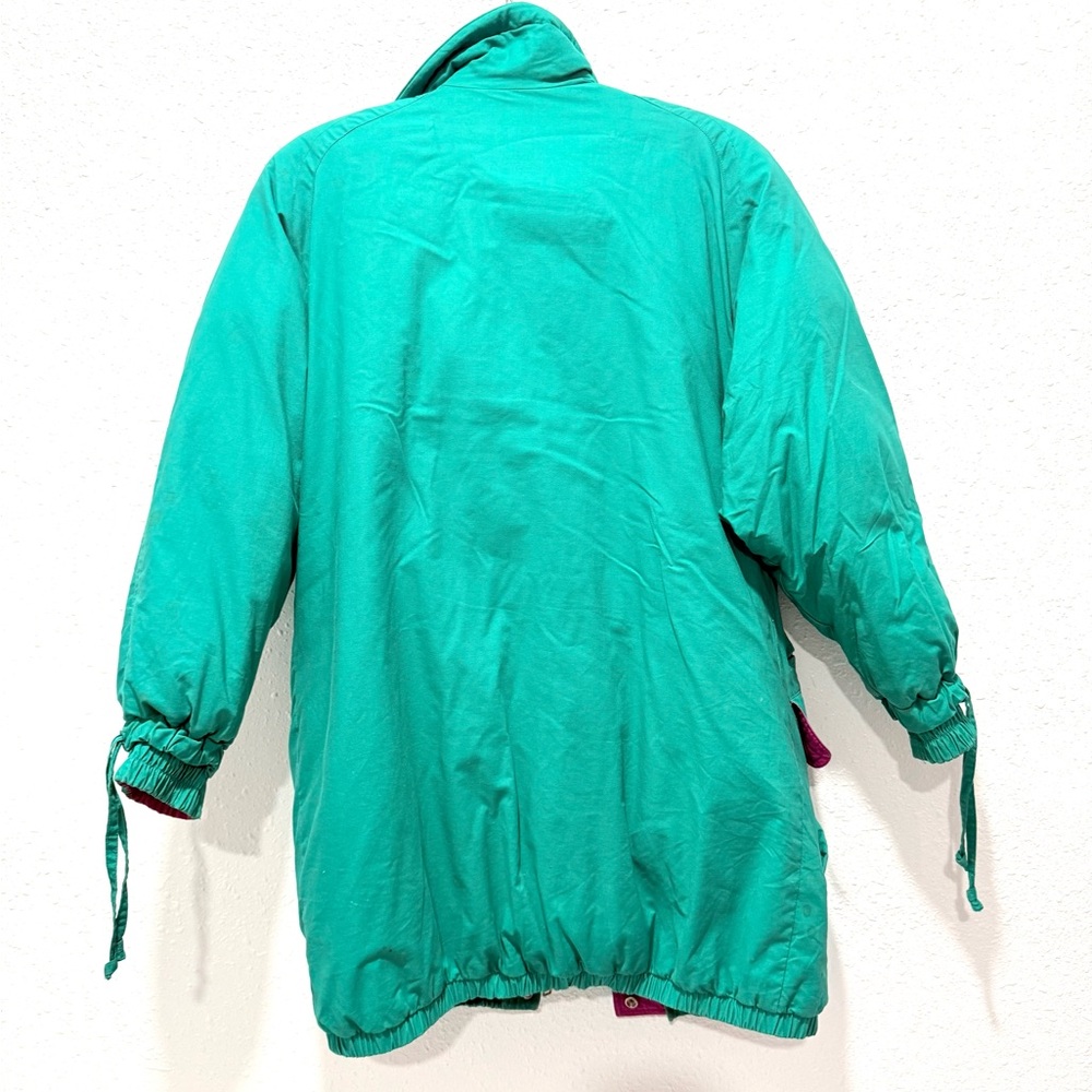Vintage oversized Teal and Pink Puffer Jacket Small - Picture 11 of 15